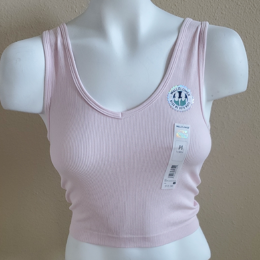 Wallflower Light Pink TORIN Ribbed Tank Top V Neck Or Scoop Size Medium 3X NWT